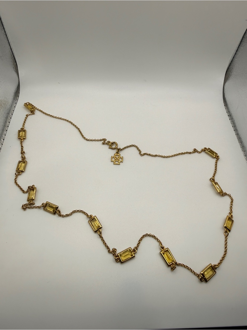 Ann Taylor Gold-Tone Yellow Gemstation Necklace - Women's Jewelry